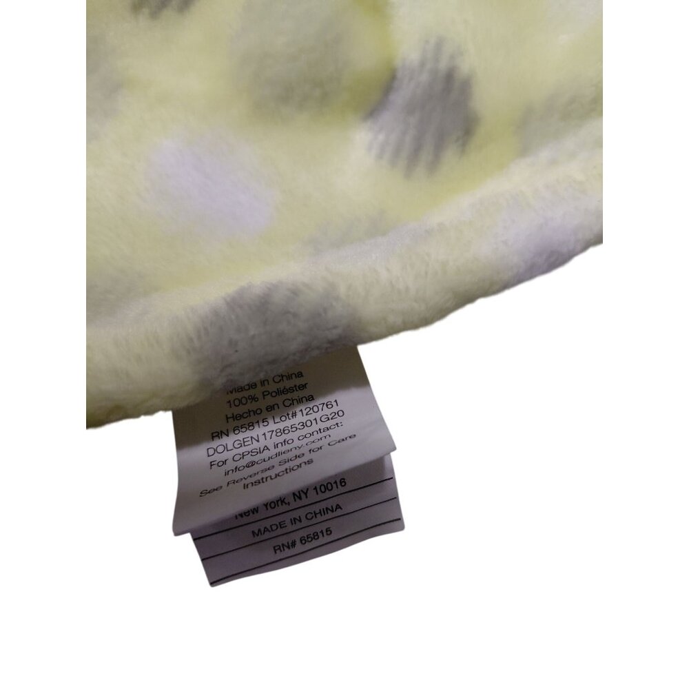 Little Beginnings Plush Puppy Lovey Comfort Security Blanket Yellow/Gray Polka - Picture 5 of 8